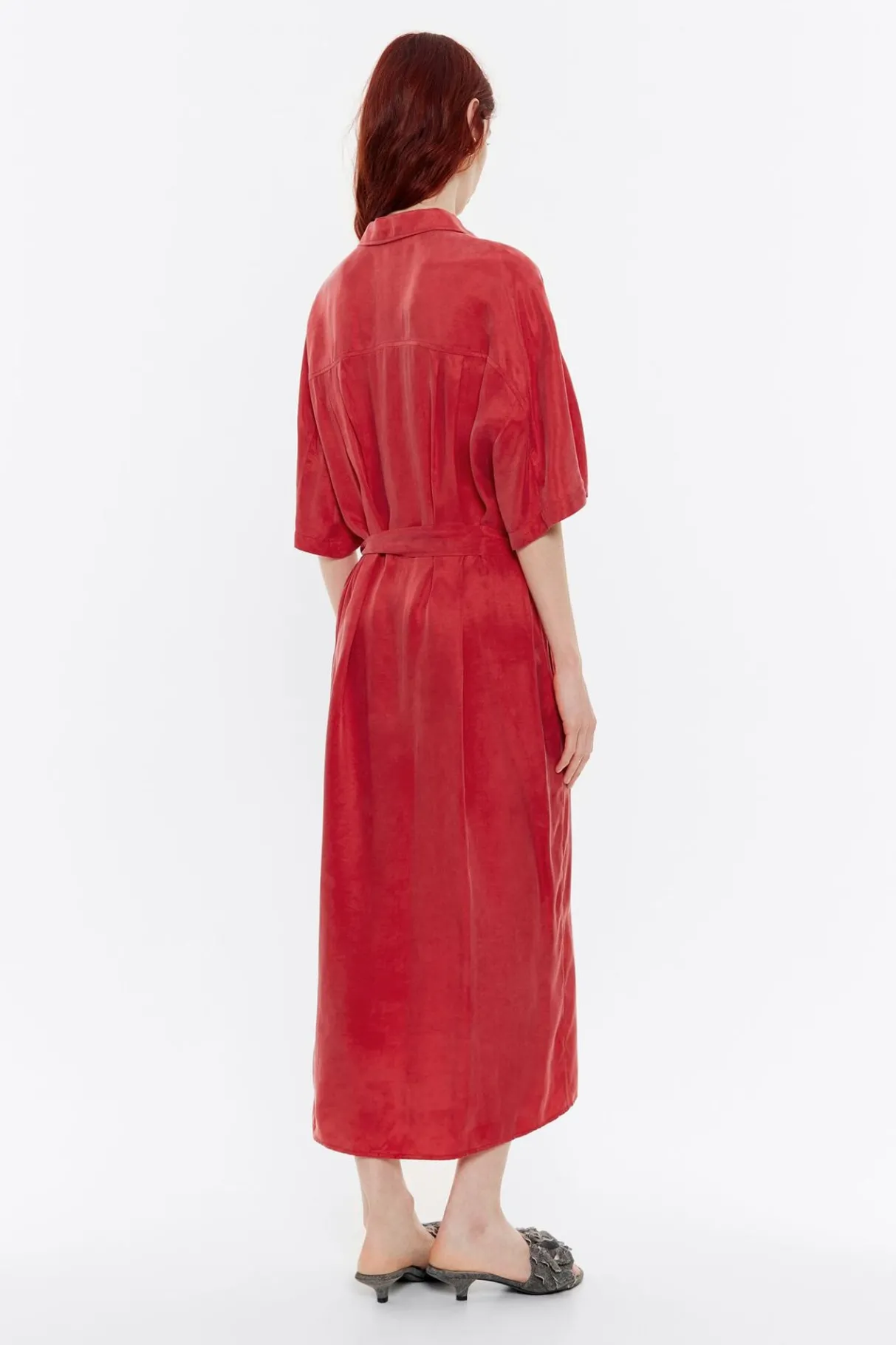 Mujer BIMBA Y LOLA Vestidos Y Monos<Vestido Largo Camisero Rojo