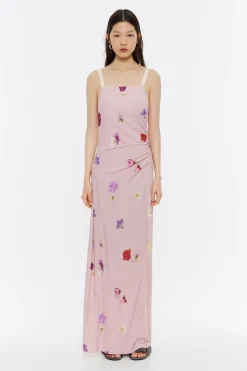 Mujer BIMBA Y LOLA Vestidos Y Monos<Vestido Largo Fluido Flowers Rosa