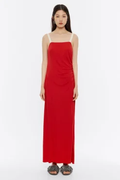 Mujer BIMBA Y LOLA Vestidos Y Monos<Vestido Largo Fluido Tirantes Rojo