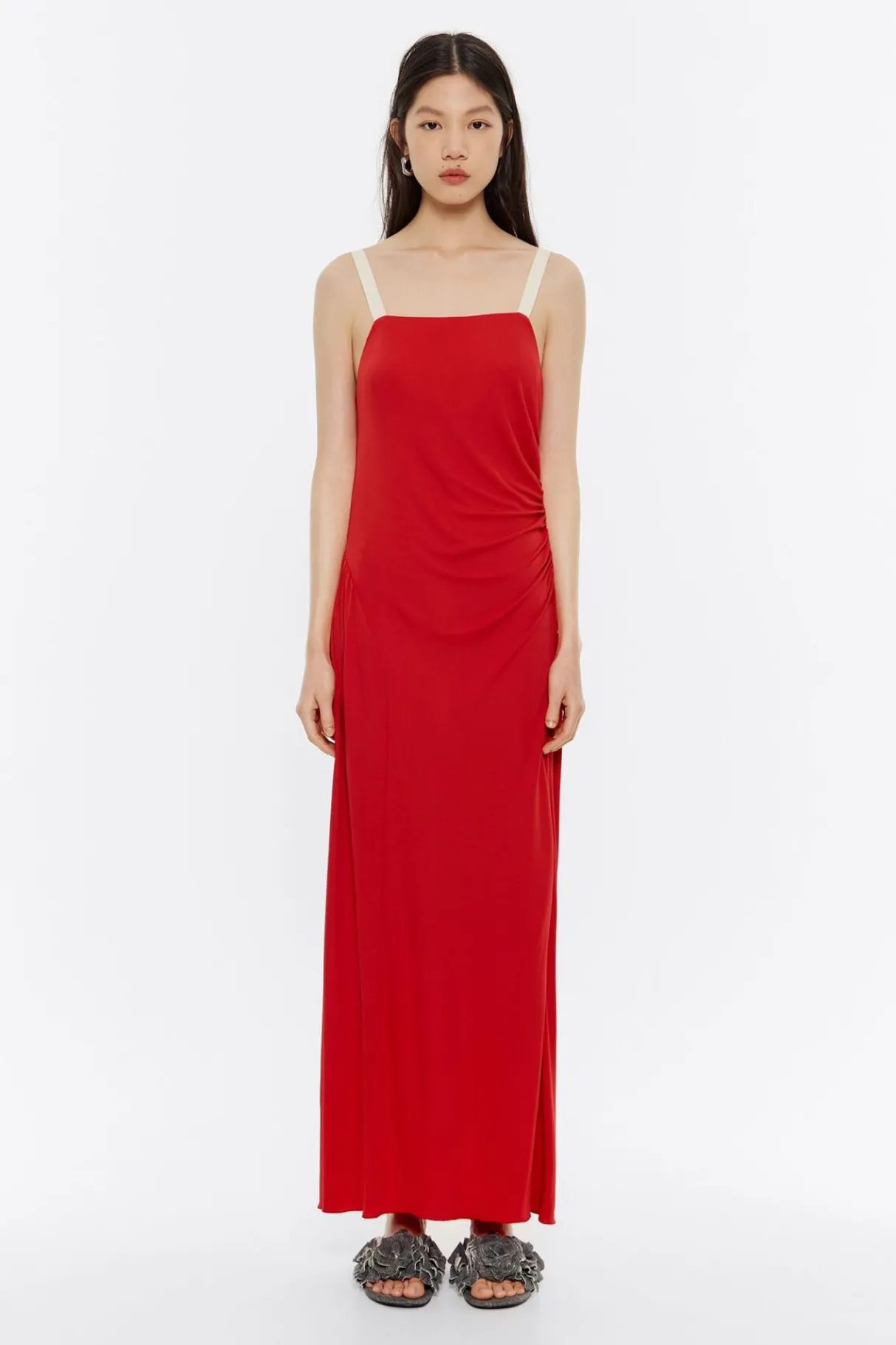 Mujer BIMBA Y LOLA Vestidos Y Monos<Vestido Largo Fluido Tirantes Rojo