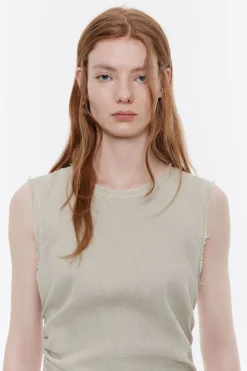 Mujer BIMBA Y LOLA Vestidos Y Monos<Vestido Midi Desflecado Lino Arena Lavado