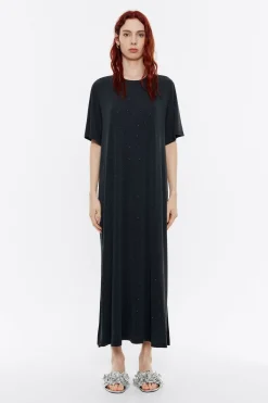 Mujer BIMBA Y LOLA Vestidos Y Monos<Vestido Midi Piedras Negro