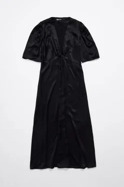 Mujer BIMBA Y LOLA Vestidos Y Monos<Vestido Nudo Saten Negro