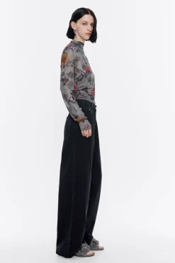 Mujer BIMBA Y LOLA Denim<Wide Leg - Vaquero Negro Lavado