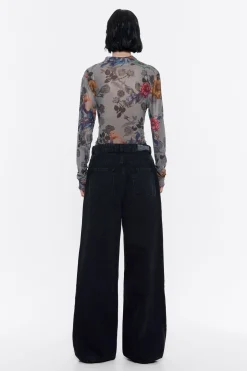 Mujer BIMBA Y LOLA Denim<Wide Leg - Vaquero Negro Lavado