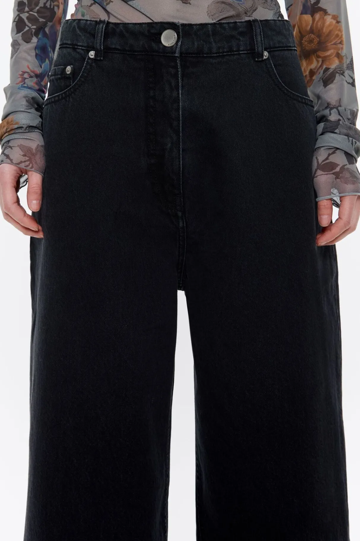 Mujer BIMBA Y LOLA Denim<Wide Leg - Vaquero Negro Lavado