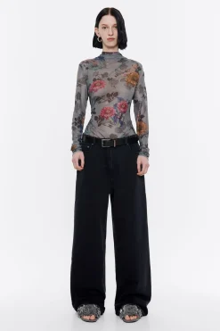 Mujer BIMBA Y LOLA Denim<Wide Leg - Vaquero Negro Lavado