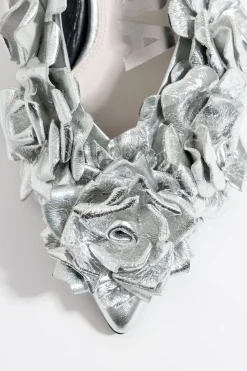 Mujer BIMBA Y LOLA Salones<Zapato Salon Flores Piel Plata