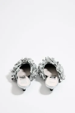 Mujer BIMBA Y LOLA Salones<Zapato Salon Flores Piel Plata