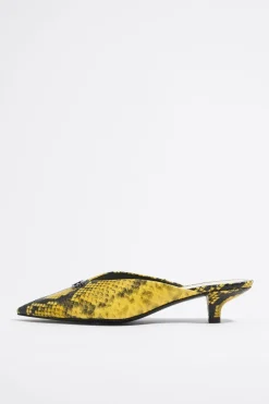 Mujer BIMBA Y LOLA Salones<Zapato Salon Piel Print Serpiente Amarillo