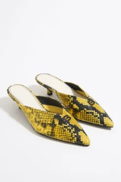 Mujer BIMBA Y LOLA Salones<Zapato Salon Piel Print Serpiente Amarillo